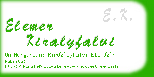 elemer kiralyfalvi business card